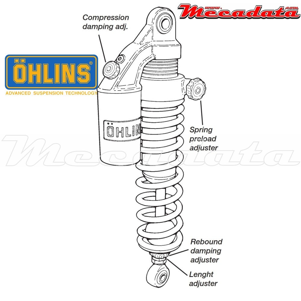 Amortisseur Ohlins KAWASAKI ZRX 1100 (1997-1999) KA 251 (S36PR1C1LB)