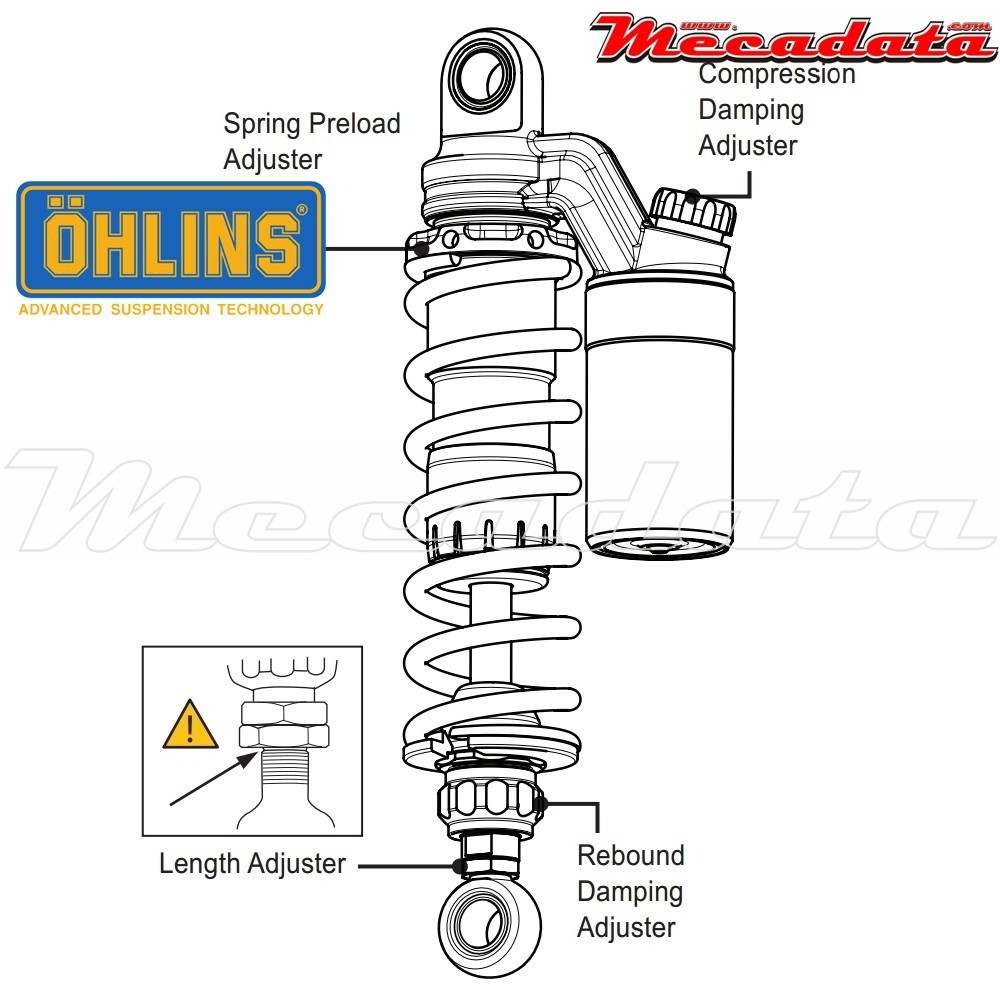 Amortisseur Ohlins KAWASAKI ZRX 1200 (2001-2005) KA 964 (S36PR1C1L)
