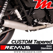 Paire de silencieux Pot échappement ~ Triumph Street Twin 2016-2020 ~ Remus Custom Tapered