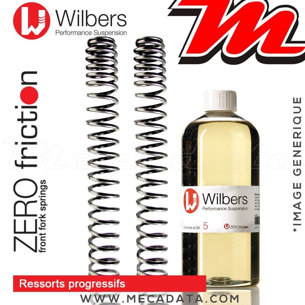 Ressorts de Fourche ~ KTM 990 Adventure - 2006+ - (KTM LC 8) ~ Wilbers - Zero friction - Progressifs ~ (Surbaissement 60 mm)