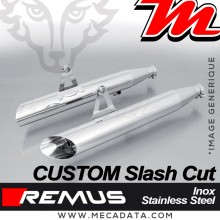 Paire de silencieux Pot d'échappement ~ Triumph Thunderbird 2009-2015 ~ REMUS Custom Slash Cut