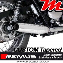 Paire silencieux Pot échappement ~ Triumph Bonneville T100 2017 - 2020 ~ Triumph Bonneville T100 Black 2017 - 2020 ~ REMUS Custo