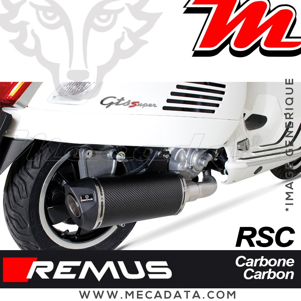 Silencieux Pot d'échappement REMUS Scooter RSC Vespa GTV 300 Sei Giorni (MA3C) 2017 - 2019