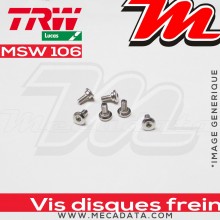 Jeu de vis de fixation pour disques de frein M6x17 - 6 pièces