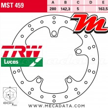 Disque de frein Arrière ~ Aprilia SRV 850 , ABS (M55) 2012+ ~ TRW Lucas MST 459