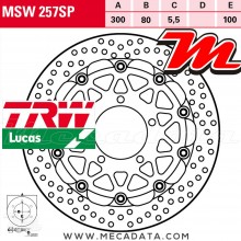 Disque de frein Avant ~ Kawasaki ZX-6R 600 Ninja (ZX600R) 2009+ ~ TRW Lucas MSW 257 SP