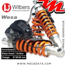 Kit amortisseurs Wilbers WESA ~ BMW R 1200 GS [ESA Showa] (R 12) ~ Années 2004 - 2010 (Avant / Arrière)