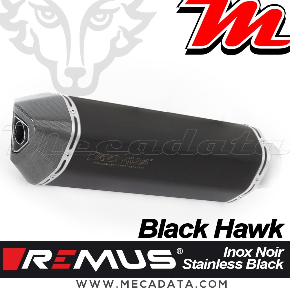 Silencieux d'échappement ~Moto Guzzi V85 TT 2019 - 2021 ~REMUS Black Hawk