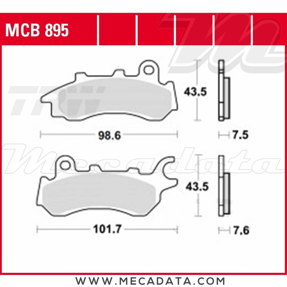 Plaquettes de frein  ~ TRW Lucas MCB 895