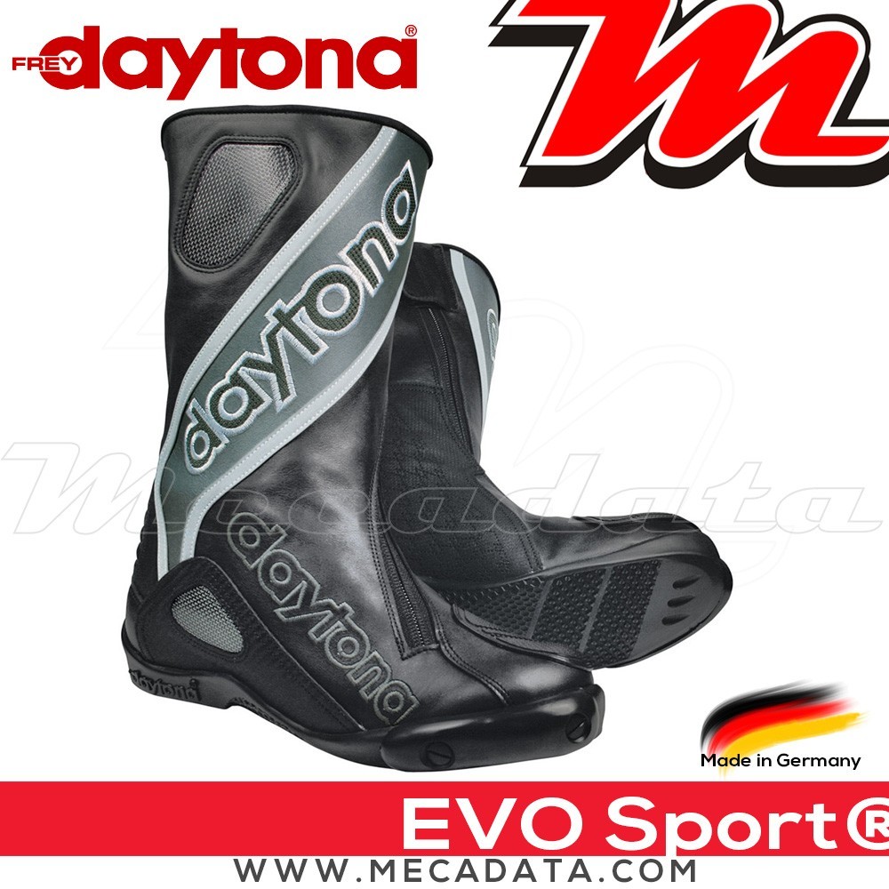 Bottes moto Racing avec coque rigide Daytona Evo Sports  Couleur:Noir/Métallisé