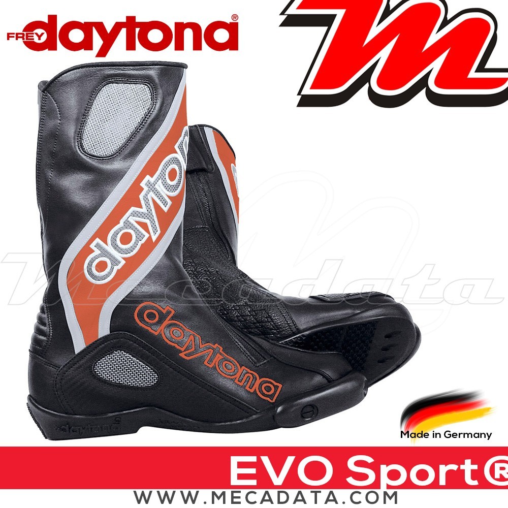 Bottes moto Racing avec coque rigide Daytona Evo Sports  Couleur:Noir/Rouge