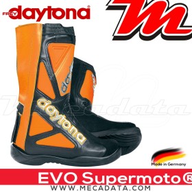 Bottes moto Racing avec coque rigide Daytona Evo Supermoto  Couleur:Noir/Orange