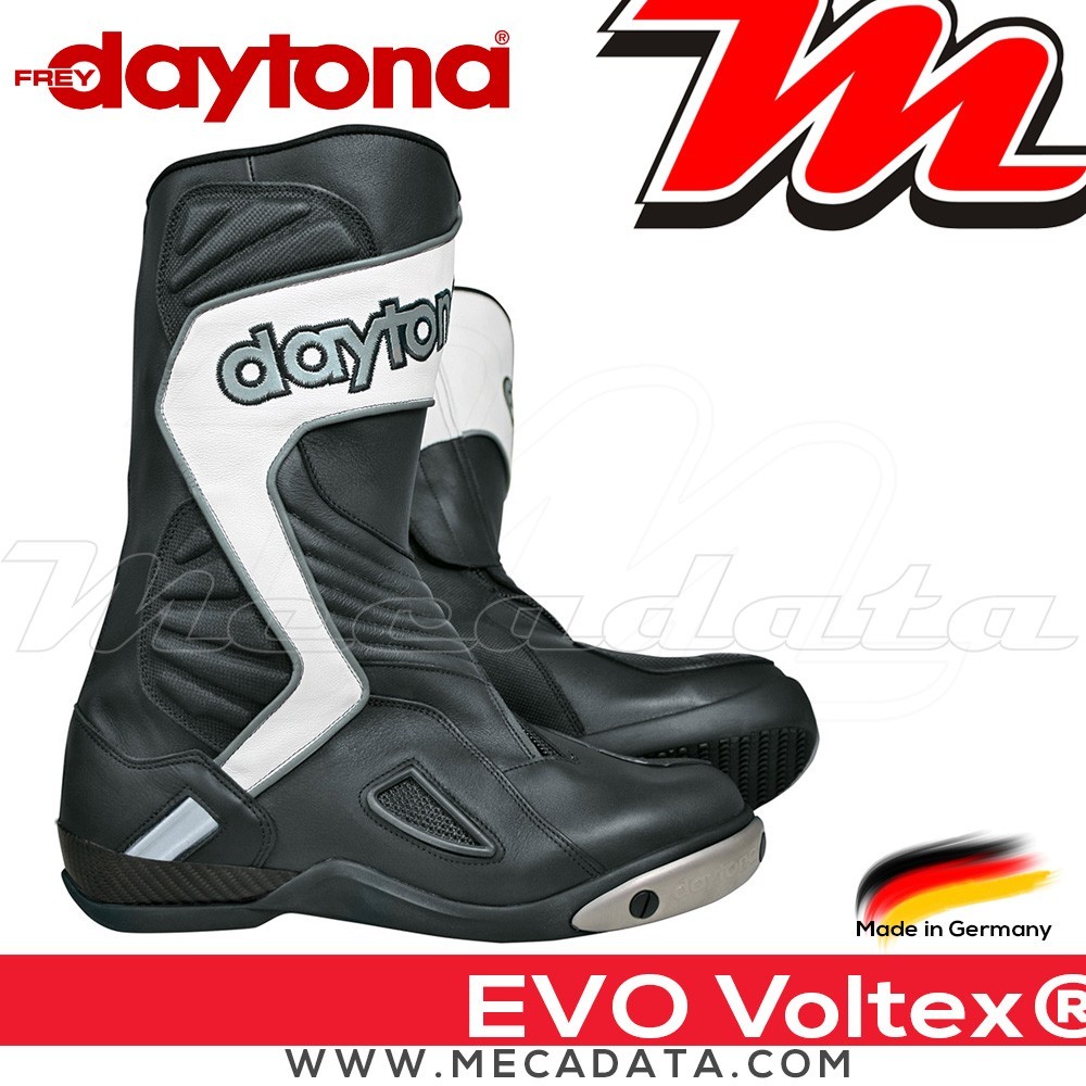 Bottes moto Racing avec coque rigide Daytona Evo Voltex  Couleur:Noir/Blanc