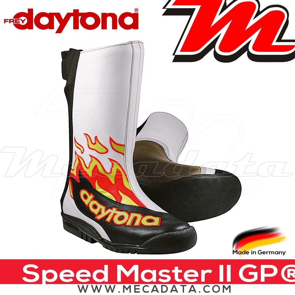 Bottes moto Racing Daytona Speed Master II GP  Couleur:Noir/Blanc/Flamme