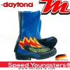 Bottes moto Racing Daytona Speed Youngsters  Couleur:Bleu/Noir/Flamme