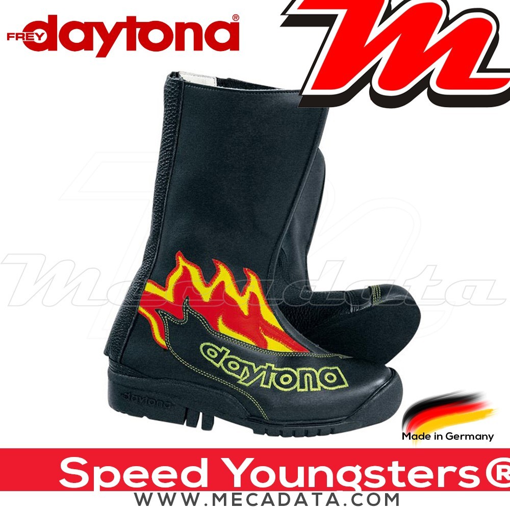 Bottes moto Racing Daytona Speed Youngsters  Couleur:Noir/Flamme
