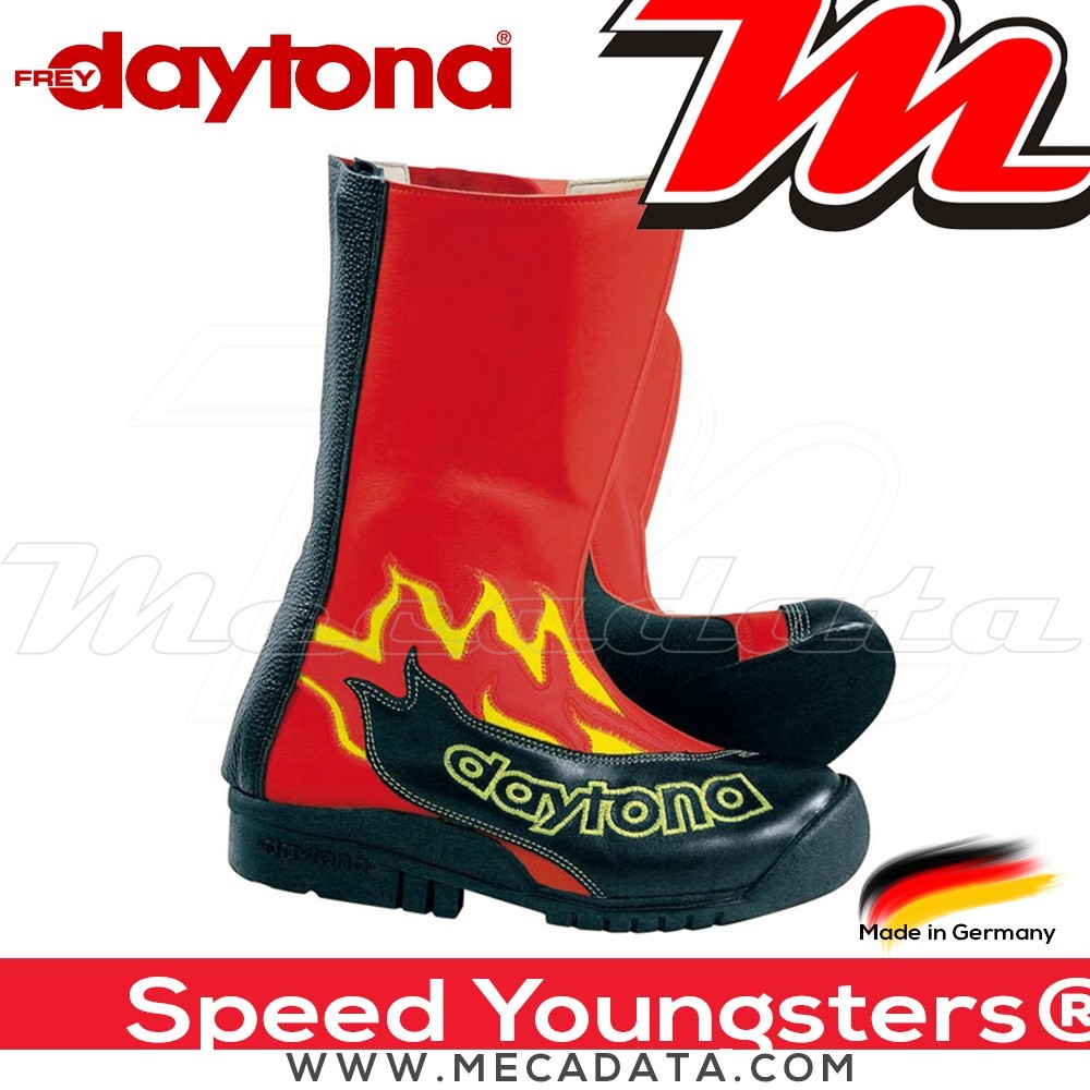 Bottes moto Racing Daytona Speed Youngsters  Couleur:Rouge/Flamme