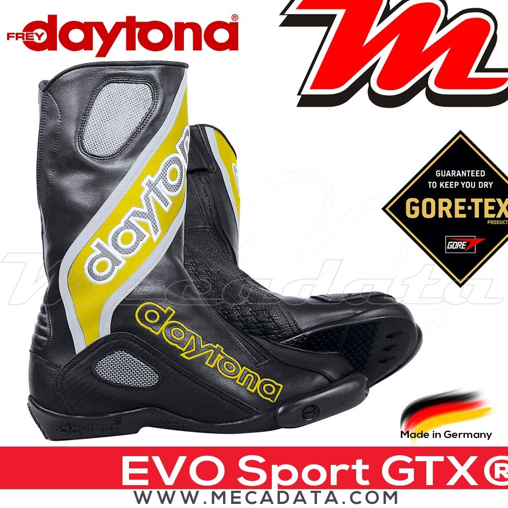 Bottes moto Racing Gore-Tex avec coque rigide Daytona Evo Sports GTX®  Couleur:Noir/Jaune