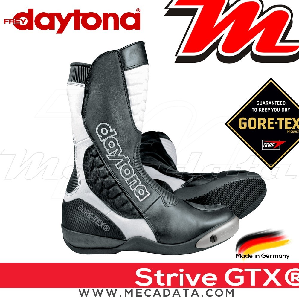 Bottes moto Sport Gore-Tex Daytona Strive GTX  Couleur:Noir/Blanc