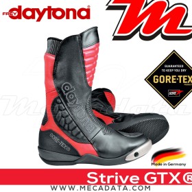 Bottes moto Sport Gore-Tex Daytona Strive GTX  Couleur:Noir/Rouge