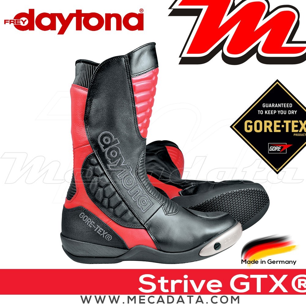 Bottes moto Sport Gore-Tex Daytona Strive GTX  Couleur:Noir/Rouge