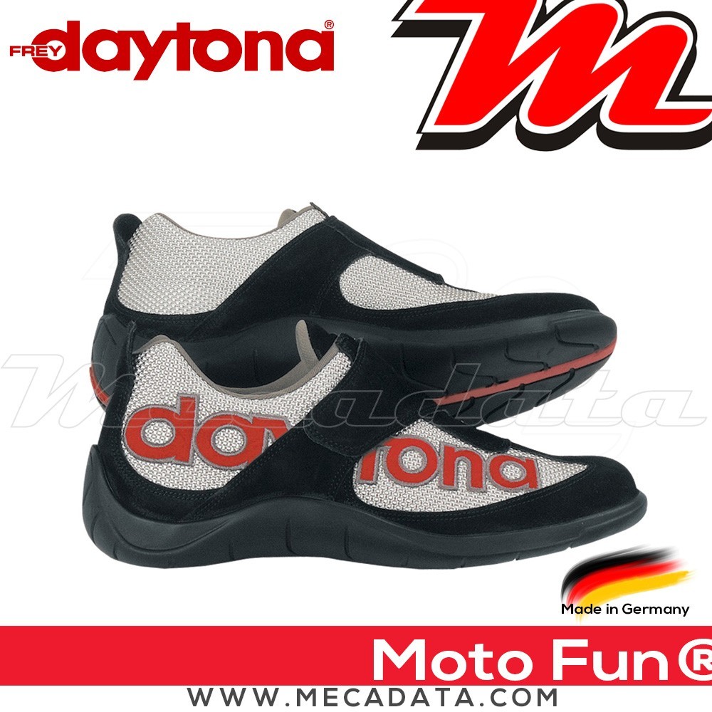 Chaussures moto Daytona Moto Fun  Couleur:Noir/Argent/Rouge