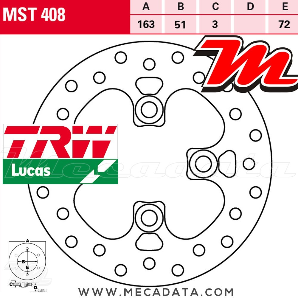 Disque de frein ~ TRW Lucas MST 408 ALL 