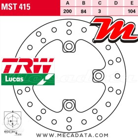 Disque de frein ~ TRW Lucas MST 415 ALL 