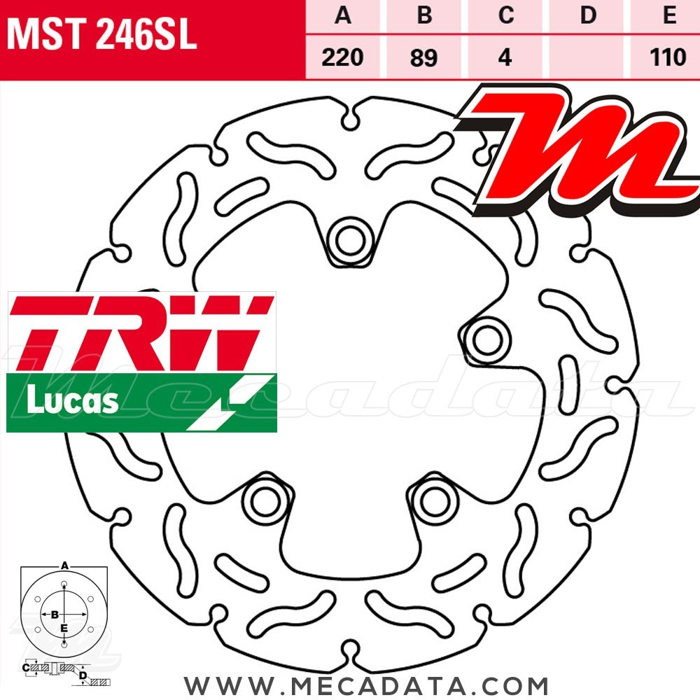 Disque de frein ~ TRW Lucas MST 246 SL 
