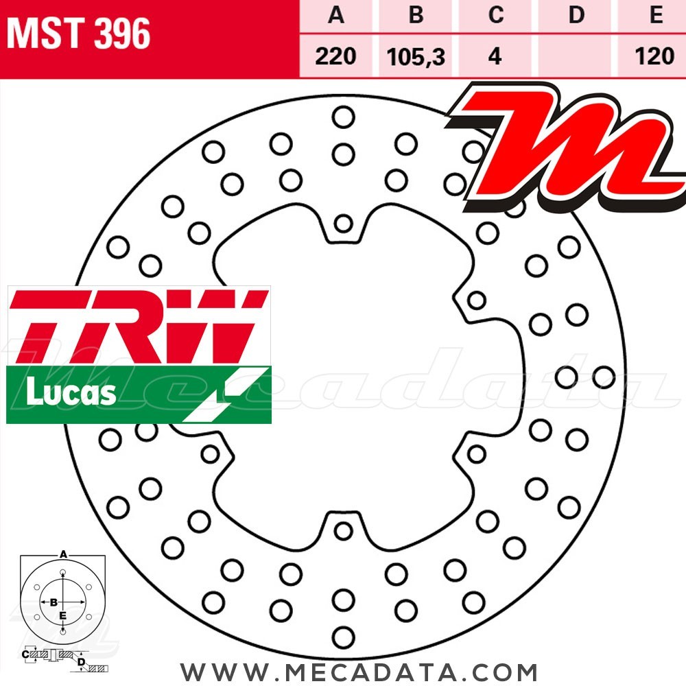 Disque de frein ~ TRW Lucas MST 396 ALL 