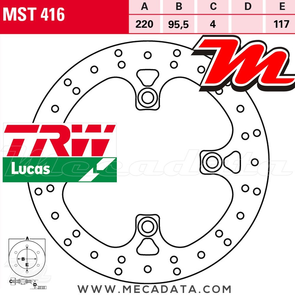 Disque de frein ~ TRW Lucas MST 416 ALL 