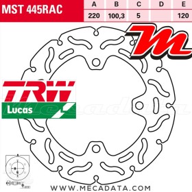 Disque de frein ~ TRW Lucas MST 445 RAC 
