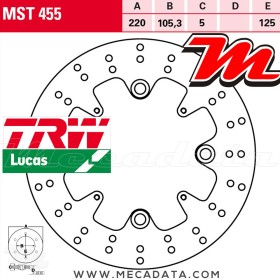 Disque de frein ~ TRW Lucas MST 455 ALL 