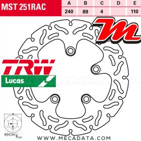 Disque de frein ~ TRW Lucas MST 251 RAC 