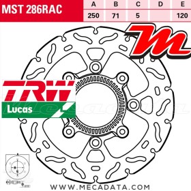Disque de frein ~ TRW Lucas MST 286 RAC 
