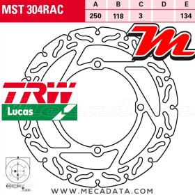 Disque de frein ~ TRW Lucas MST 304 RAC 