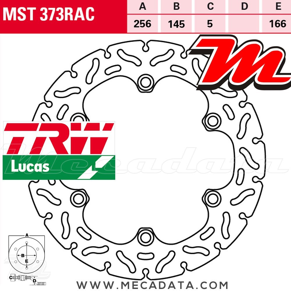 Disque de frein ~ TRW Lucas MST 373 RAC 