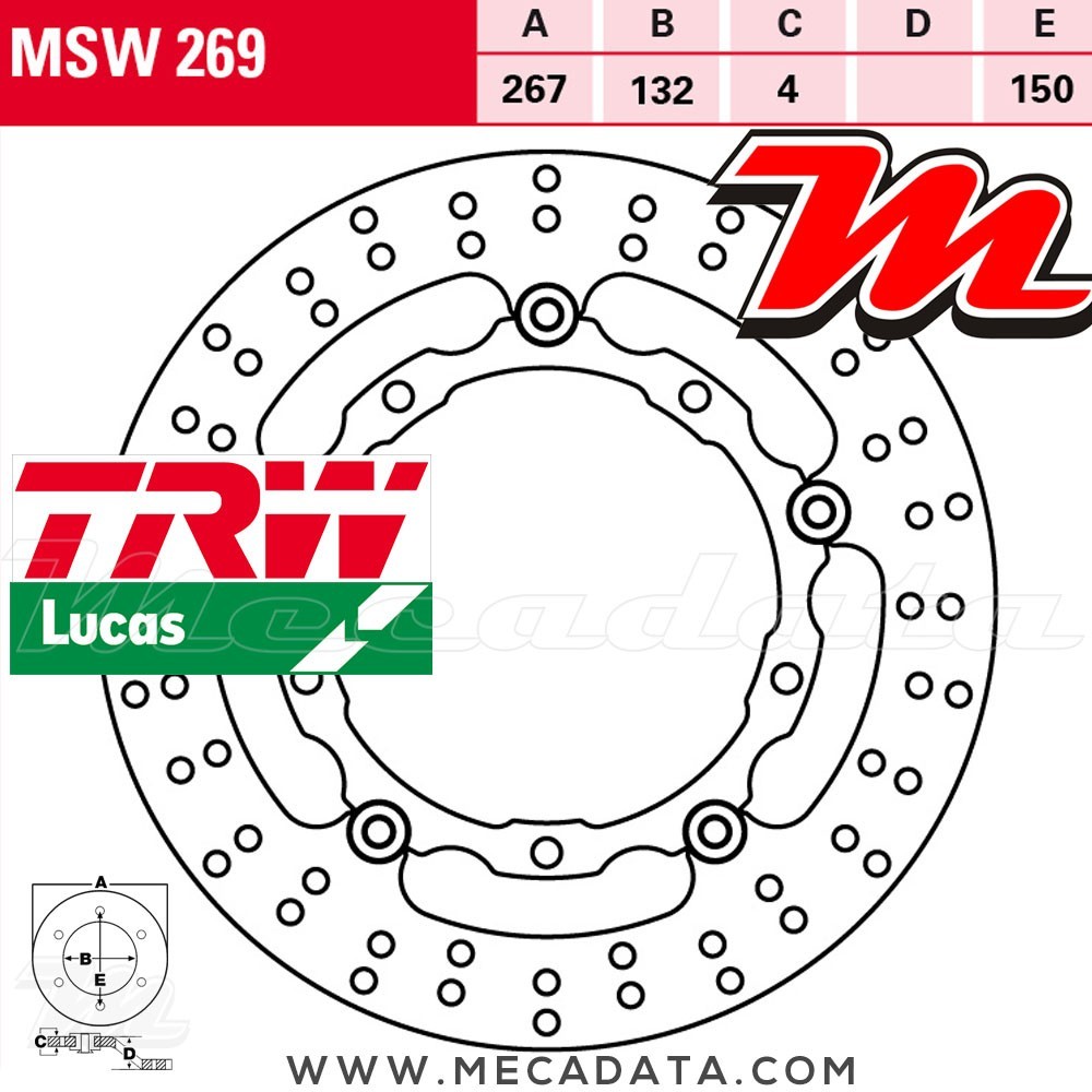 Disque de frein ~ TRW Lucas MSW 269 ALL 