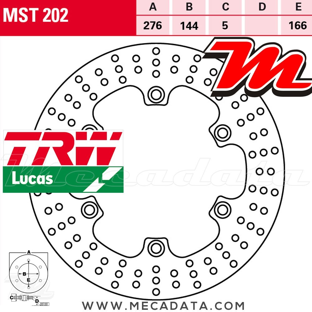 Disque de frein ~ TRW Lucas MST 202 ALL 