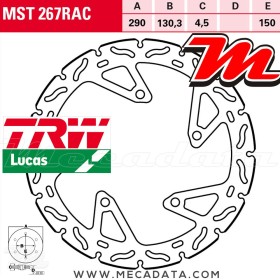 Disque de frein ~ TRW Lucas MST 267 RAC 