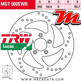Disque de frein ~ TRW Lucas MST 500 SWR 