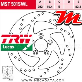 Disque de frein ~ TRW Lucas MST 501 SWL 