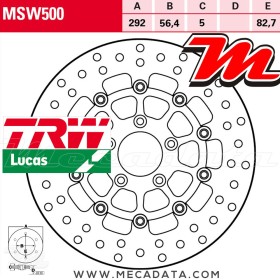 Disque de frein ~ TRW Lucas MSW 500 ALL 
