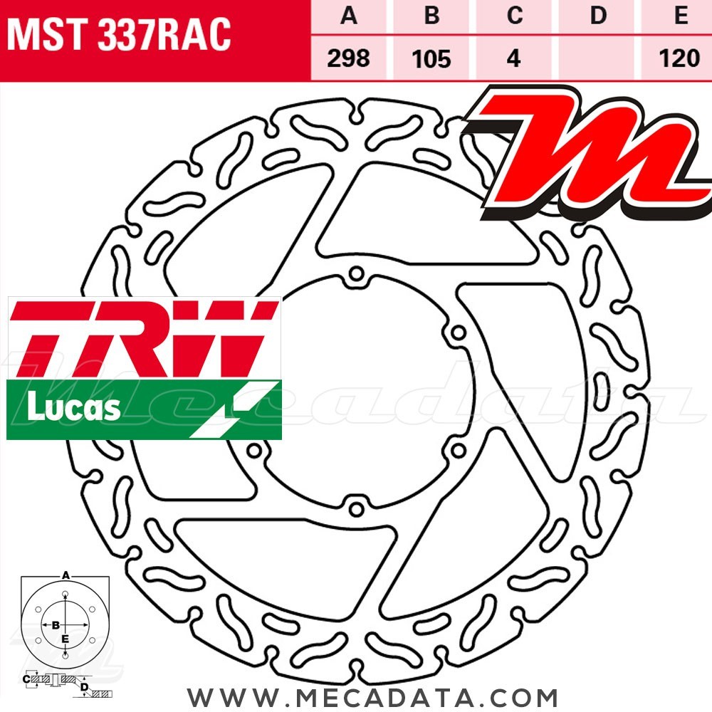 Disque de frein ~ TRW Lucas MST 337 RAC 
