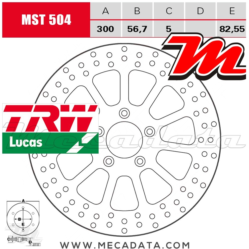 Disque de frein ~ TRW Lucas MST 504 ALL 