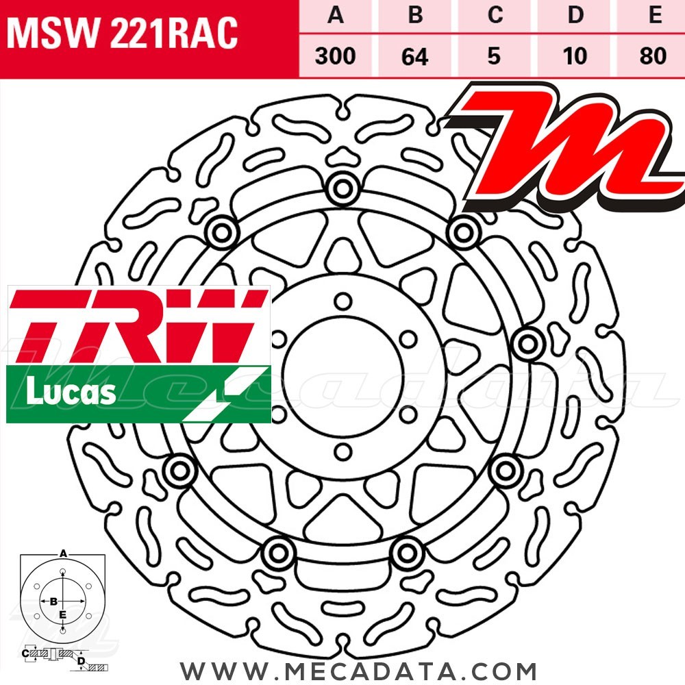 Disque de frein ~ TRW Lucas MSW 221 RAC 