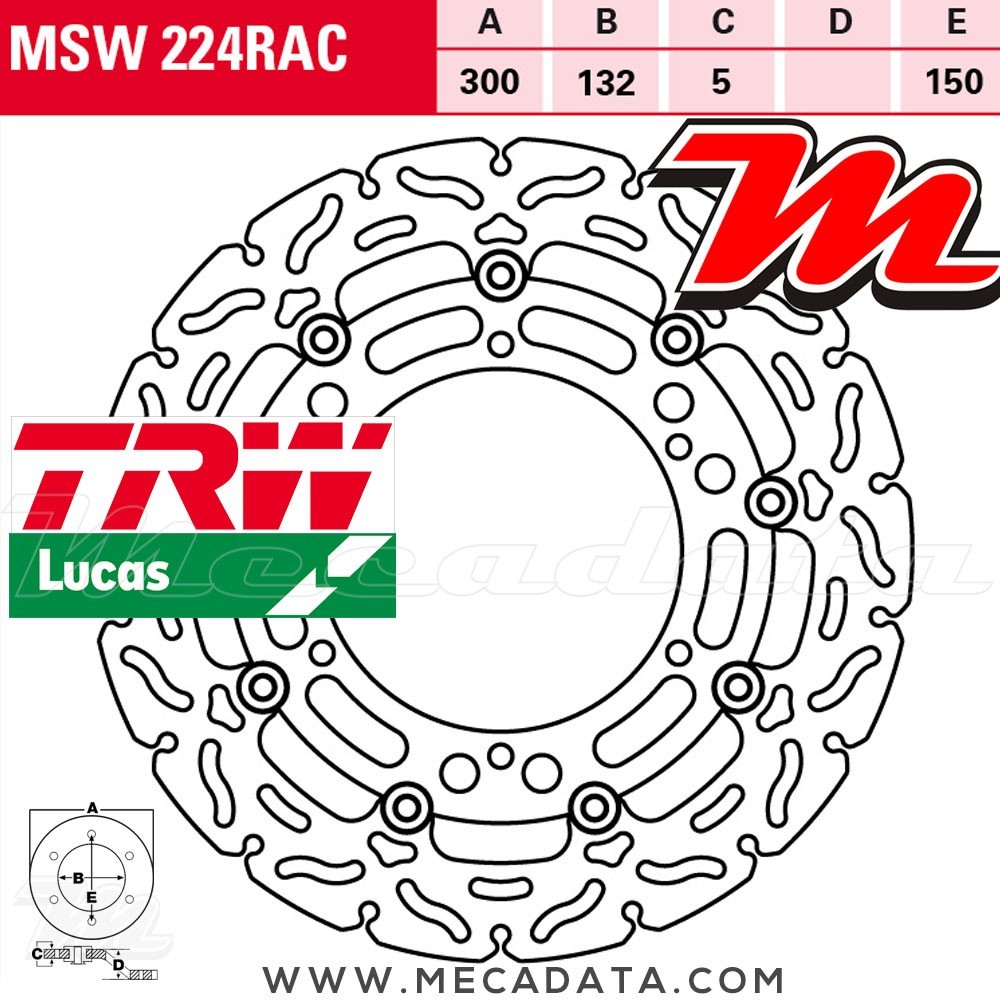 Disque de frein ~ TRW Lucas MSW 224 RAC 