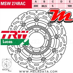 Disque de frein ~ TRW Lucas MSW 274 RAC 