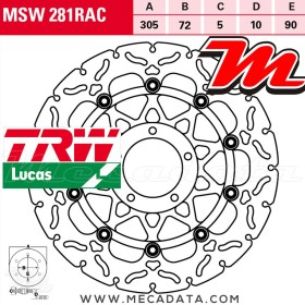 Disque de frein ~ TRW Lucas MSW 281 RAC 