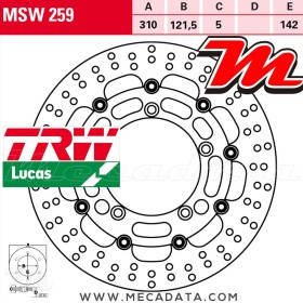 Disque de frein ~ TRW Lucas MSW 259 ALL 